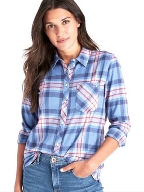 Vinyard Vines Plaid Button Down Shirt Red White Blue Cotton Preppy Classic Sz 6